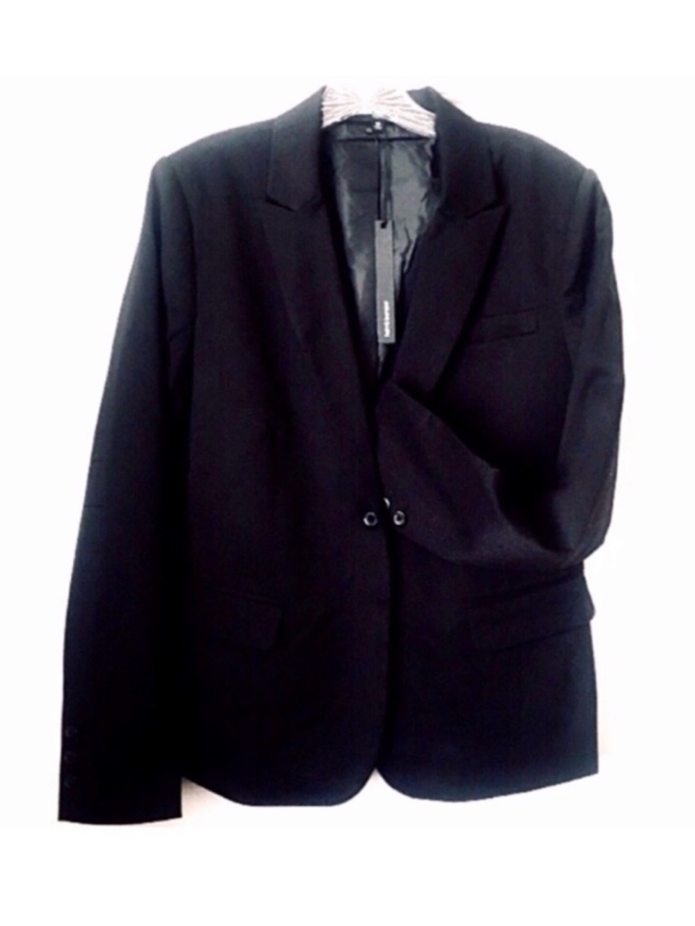NWT Harvé Benard One Button Black Blazer